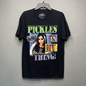 Snooki Jersey Shore "Pickles Is My Thing!" Black Cotton T-Shirt L